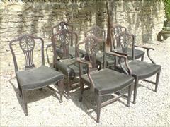 Set of 7 antique mahogany George III dining chairs2.jpg